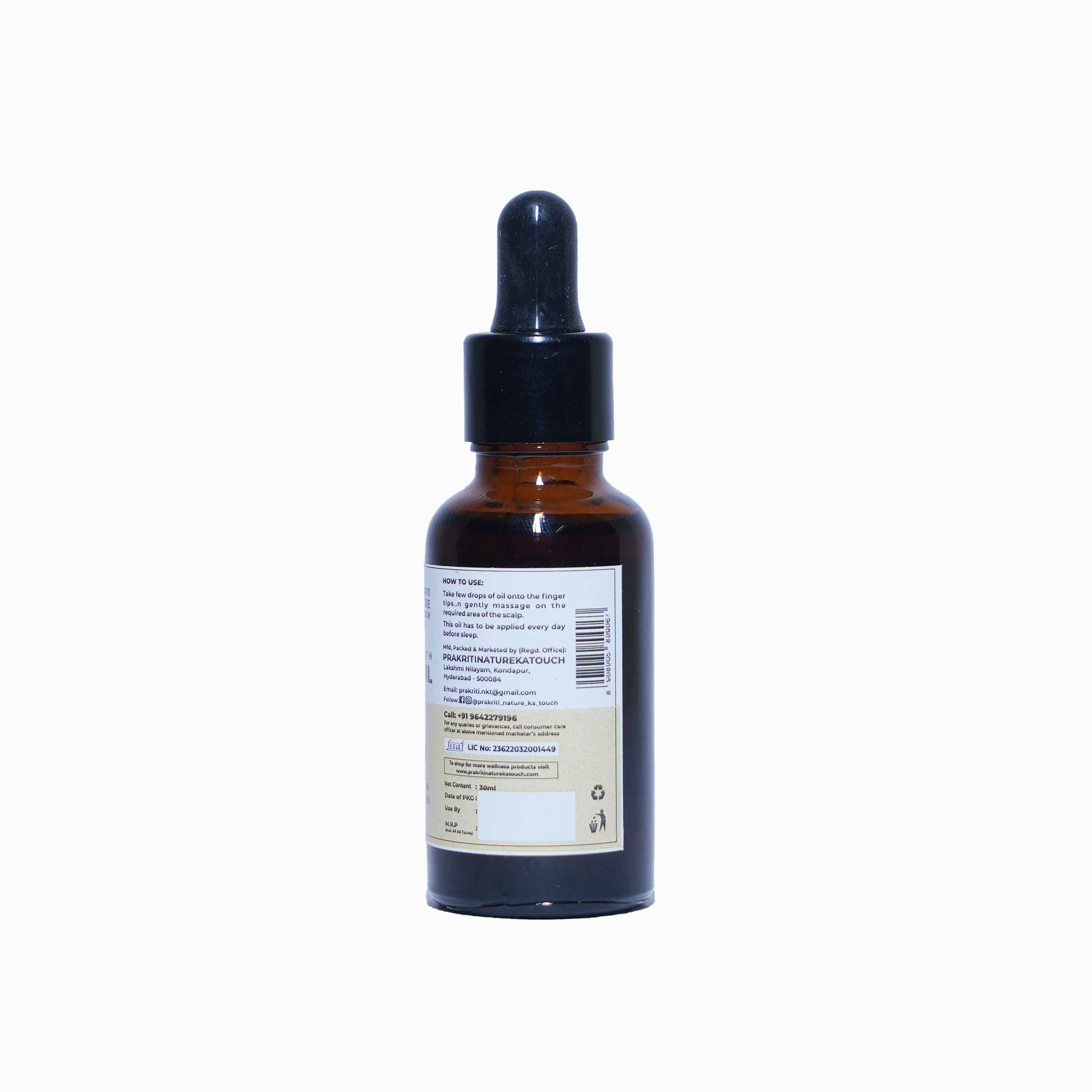 PNKT Hair regrowth Oil, 30 ml - prakritinaturekatouch